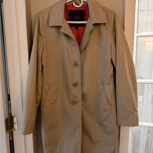 Coach Beige Trench Coat with Red Lining